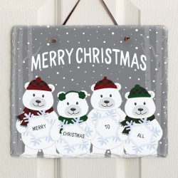 Polar Bear Christmas Plaque